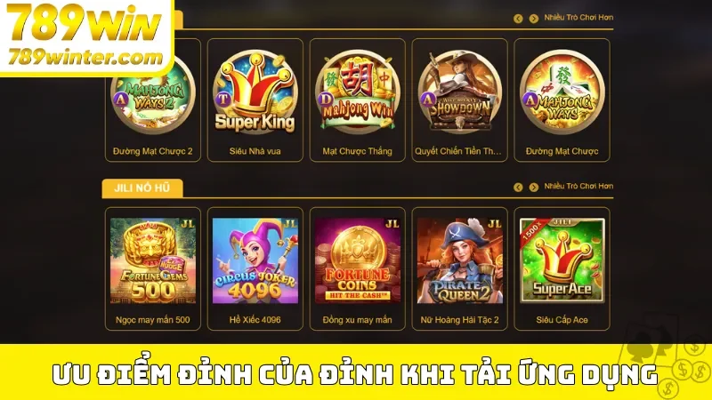 Ưu điểm đỉnh của đỉnh khi tải ứng dụng